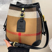 Perfect Lily Women's Retro Plaid Mini Handbag - Adjustable Crossbody/Shoulder Bag, Synthetic Leather, Beige/Tan/Black, Golden-Tone Hardware, Versatile Purse for Work, Travel & Everyday Use, Crossbody Bags For Women, Hand Bags