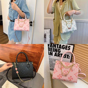 Women's Large Capacity Crossbody Bag - Genuine Foldable Shoulder Bag/Handbag with Zipper Closure, Elegant nd Soft Pink/Black/Style, Chain Metal ccessories - Suitable for Daily Use, Formal Occasions, Perfect for Women, Hallowe