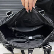 Women's Y2K Nylon Tote Bag with Detachable Strap & Charm - Black & White Beige Checkered Pocket Handbag, Golden-Tone Hardware, Zipper Closure, D-Ring Attachments - Stylish Carryall for Daily Use,, Travel (Run-Like Label Desig