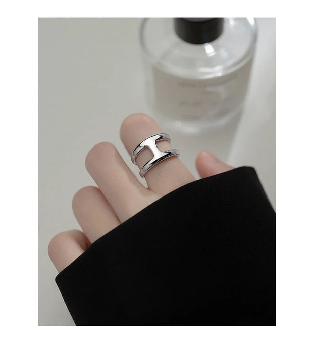 Woman Rings Silver 925 Jewelry The Letter H Gift Female Ring 2021 Trend Teens Wedding Punk Fine Jewelry For Woman Adjustable