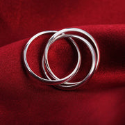 925 Sterling Silver Three Round Rings For Woman Luxury Fine Jewelry Accessories Wholesale  Everything