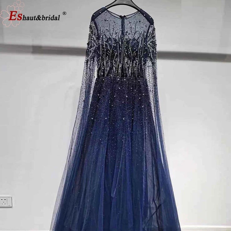Elegant Dubai Arabic Evening Dresses for Women 2025 Long Sleeves O Neck A-Line Luxury Formal Prom Wedding Party Gowns Customized