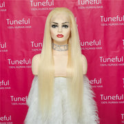 13x6 HD Transparent 613 Blonde Lace Frontal Human Hair Wigs Brazilian Straight Lace Front Human Hair Wigs Can Be Dyed Any Color