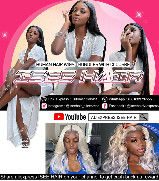 HD Lace Frontal Human Hair Wigs PreBleached Knots Preplucked Straight Lace Front Wigs For Women Brazilian Wigs On Sale ISEE Hair