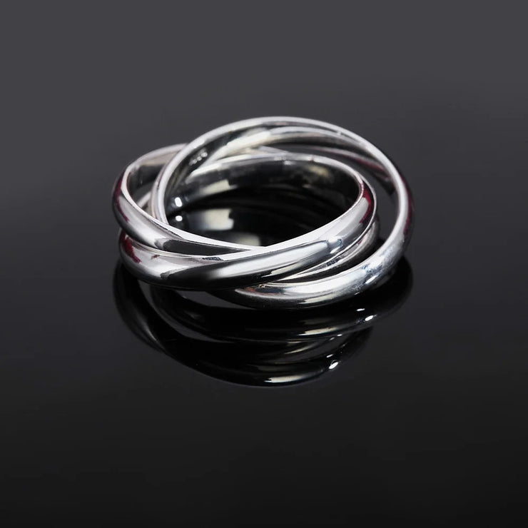 925 Sterling Silver Three Round Rings For Woman Luxury Fine Jewelry Accessories Wholesale  Everything