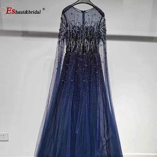 Elegant Dubai Arabic Evening Dresses for Women 2025 Long Sleeves O Neck A-Line Luxury Formal Prom Wedding Party Gowns Customized