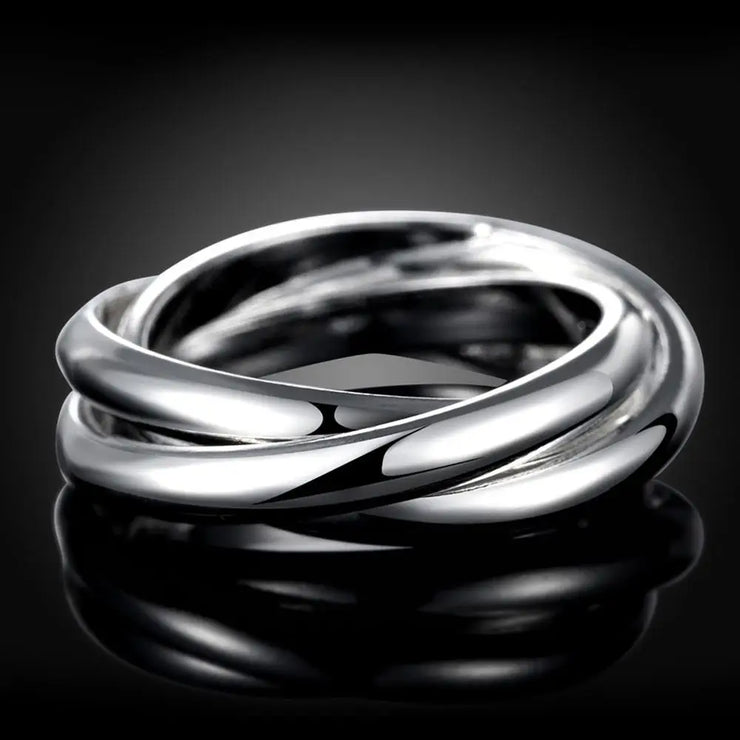925 Sterling Silver Three Round Rings For Woman Luxury Fine Jewelry Accessories Wholesale  Everything