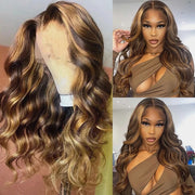 Highlight Wig 13x4 13x6 Hd Lace Frontal Human Hair Wig 30 40 Inch Honey Blonde Body Wave Lace Front Wigs For Women Natural Hair