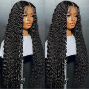 Deep Wave Human Hair Wigs 13X6 Hd Lace Frontal Wig Water Wave Lace Front Wigs Curly Brazilian Wigs 200 Density 40 Inch For Women