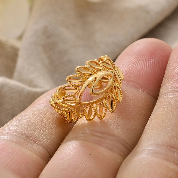 Rings for Women Gold Color Fashion Jewelry Rings Woman Girl,Wholesale Arab Jewelry Symbol of Wealth