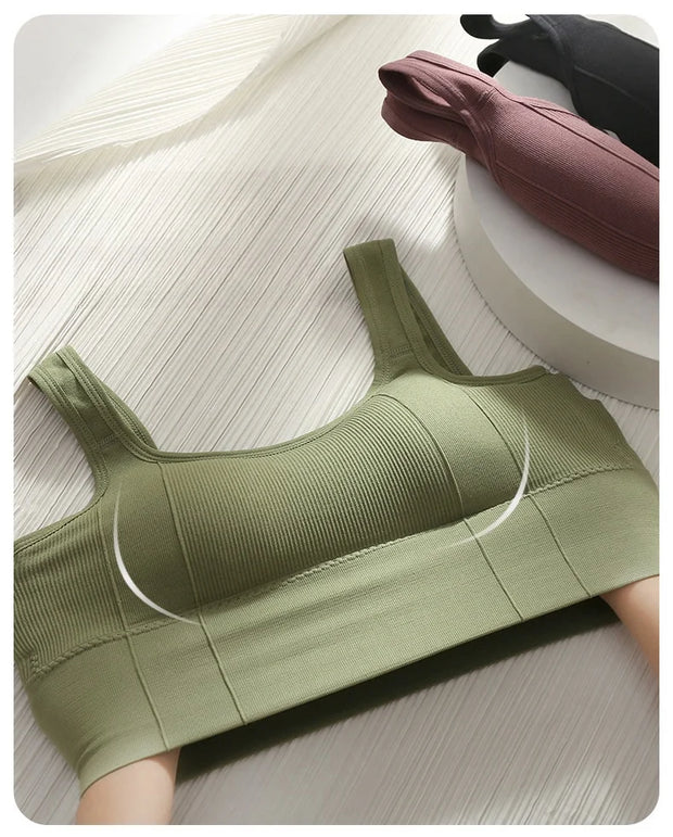 Breathable Sports Bra  Crop Tops for Women Seamless Wire Free Comfortable Sexy Padded Support Yoga Workout Sports Cropped Tops