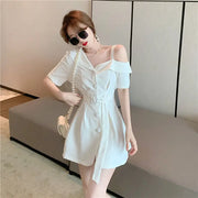 Dresses for Women 2025 Silk Clothes Formal Occasion Blazer Woman Dress Satin Chiffon Mini Short Sensual Sexy One-piece New In X