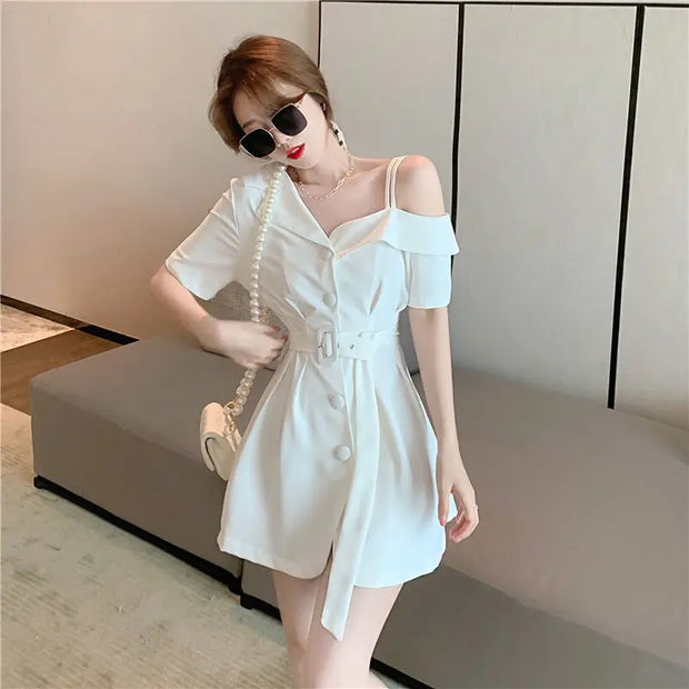 Dresses for Women 2025 Silk Clothes Formal Occasion Blazer Woman Dress Satin Chiffon Mini Short Sensual Sexy One-piece New In X