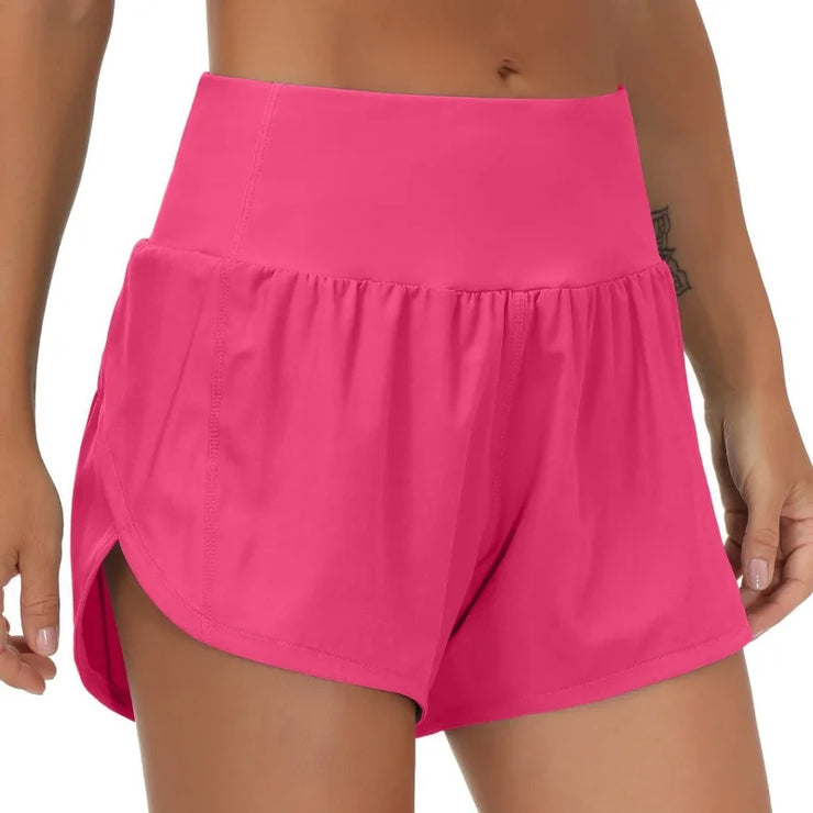 Gym Yoga Wear Sport High Waist Short Pocket Run Women Sportswear Fitness Outfi Push Up Quick Drying Summer Cycling Clothing Pink