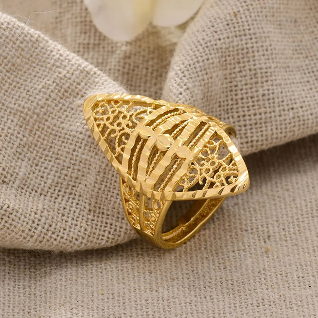 Rings for Women Gold Color Fashion Jewelry Rings Woman Girl,Wholesale Arab Jewelry Symbol of Wealth