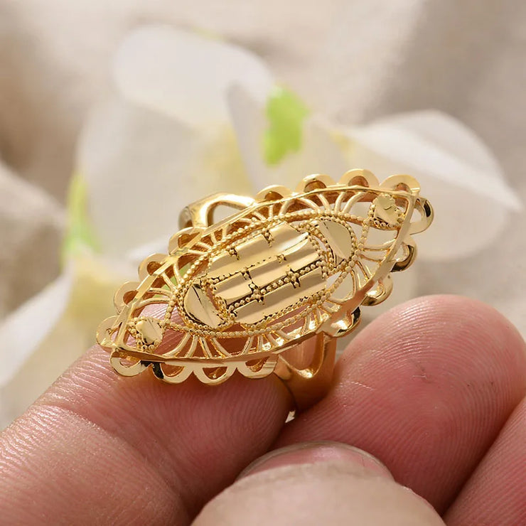 Rings for Women Gold Color Fashion Jewelry Rings Woman Girl,Wholesale Arab Jewelry Symbol of Wealth