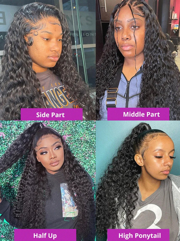Hd Lace Wig 13x6 Human Hair Pre Plucked Curly Wig 30 40 Inch Deep Wave Frontal Wig Water Wave Lace Front Wig Brazilian Hair Wigs