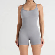 Gym Jumpsuits for Women Sport Overalls Sleeveless Fitness Yoga Suit Elastic Workout Short Bodysuit Push-up Athletic Wear