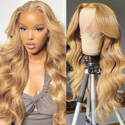 13x4 13x6 360 HD Transparent 613 Honey Blonde Color Lace Front Human Hair Wigs for Women Raw Brazilian Wavy Lace Frontal Wig
