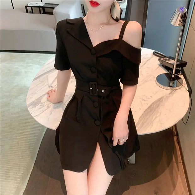 Dresses for Women 2025 Silk Clothes Formal Occasion Blazer Woman Dress Satin Chiffon Mini Short Sensual Sexy One-piece New In X