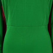 Dresses for Women 2024 New Skew Collar Full Sleeve Solid Sheath Package Hips Mid Calf Professional African Business Work Dress