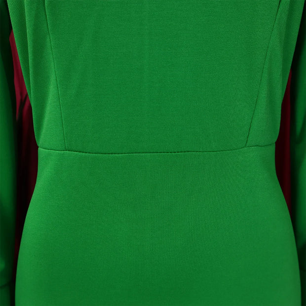 Dresses for Women 2024 New Skew Collar Full Sleeve Solid Sheath Package Hips Mid Calf Professional African Business Work Dress