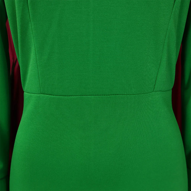 Dresses for Women 2024 New Skew Collar Full Sleeve Solid Sheath Package Hips Mid Calf Professional African Business Work Dress