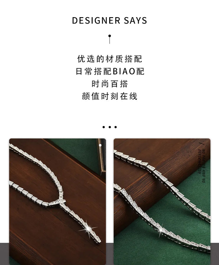 The snake-shaped necklace is a light luxury collarbone chain that is fashionable, versatile and exudes a high-end snake charm