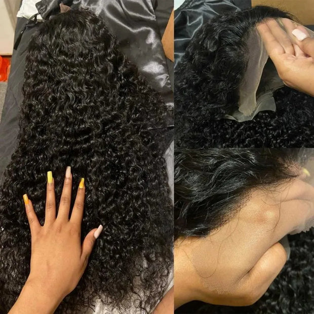 Deep Wave Human Hair Wigs 13X6 Hd Lace Frontal Wig Water Wave Lace Front Wigs Curly Brazilian Wigs 200 Density 40 Inch For Women