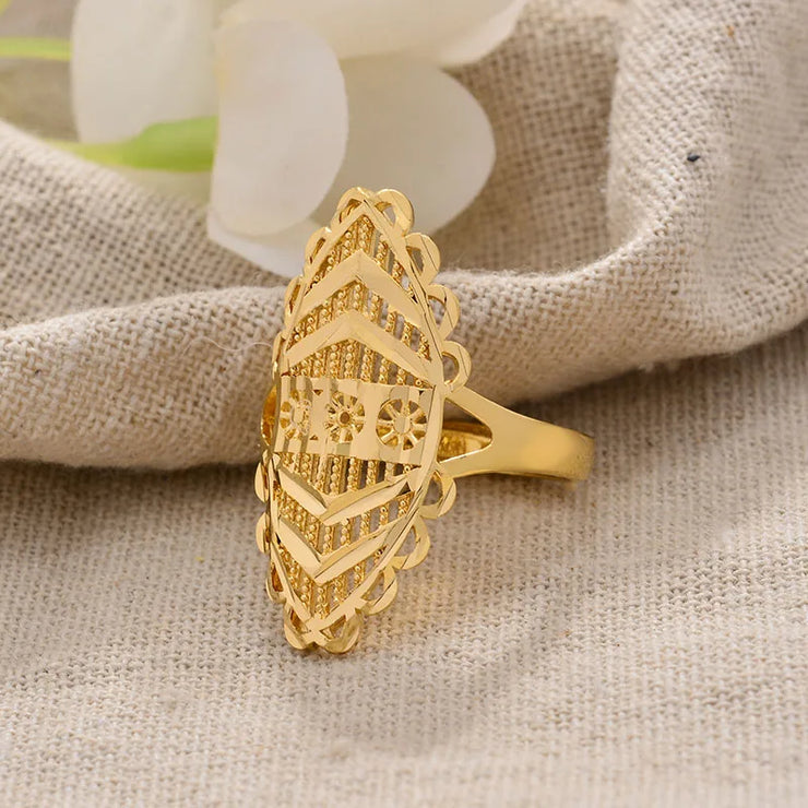 Rings for Women Gold Color Fashion Jewelry Rings Woman Girl,Wholesale Arab Jewelry Symbol of Wealth