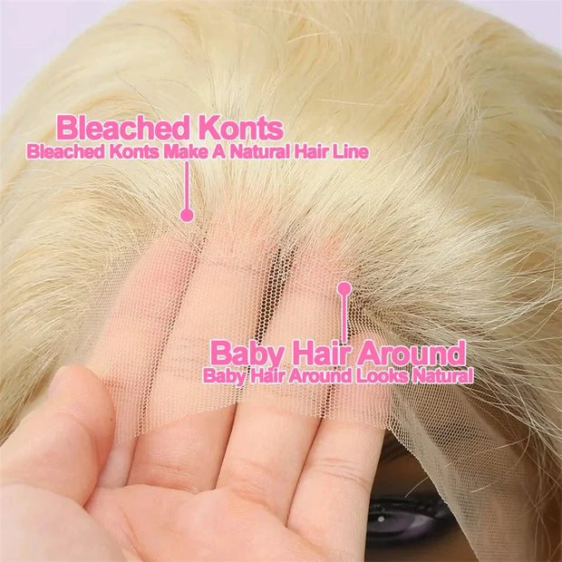 13x4 13x6 HD Transparent 613 Blonde Lace Frontal Human Hair Wigs 613 Color Wig Brazilian Bone Straight Lace Front Human Hair Wig