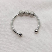 Punk Anxiety Rings For Women Men Spiral Fidget Beads Ring Nice Trend Jewelry Rotate Freely Anti Stress Stainless Steel Ring Gift