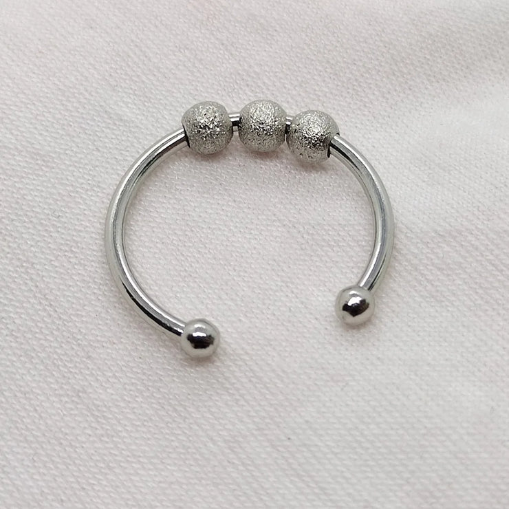 Punk Anxiety Rings For Women Men Spiral Fidget Beads Ring Nice Trend Jewelry Rotate Freely Anti Stress Stainless Steel Ring Gift