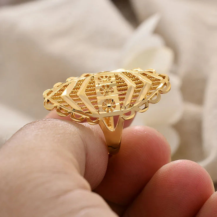 Rings for Women Gold Color Fashion Jewelry Rings Woman Girl,Wholesale Arab Jewelry Symbol of Wealth