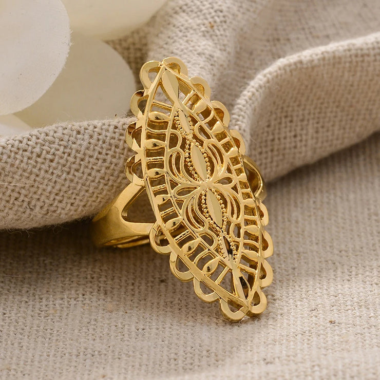 Rings for Women Gold Color Fashion Jewelry Rings Woman Girl,Wholesale Arab Jewelry Symbol of Wealth