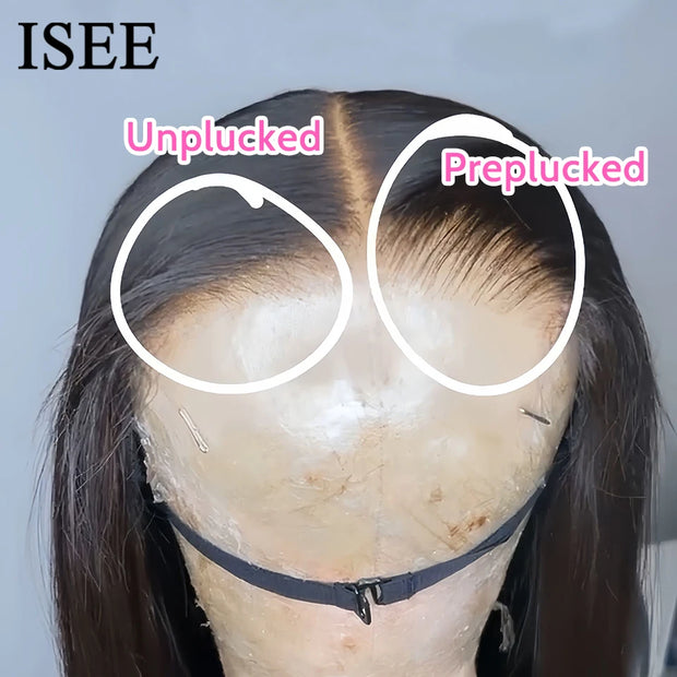 HD Lace Frontal Human Hair Wigs PreBleached Knots Preplucked Straight Lace Front Wigs For Women Brazilian Wigs On Sale ISEE Hair