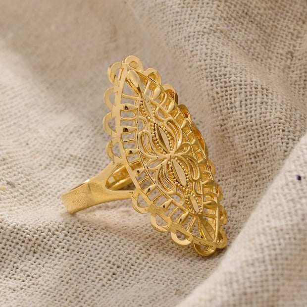 Rings for Women Gold Color Fashion Jewelry Rings Woman Girl,Wholesale Arab Jewelry Symbol of Wealth