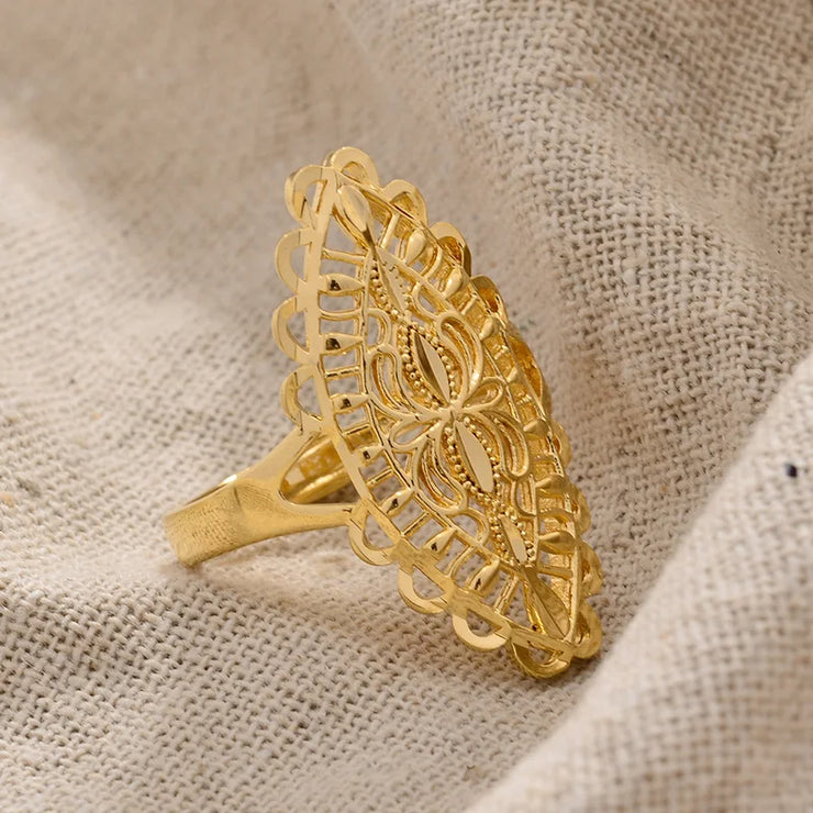 Rings for Women Gold Color Fashion Jewelry Rings Woman Girl,Wholesale Arab Jewelry Symbol of Wealth