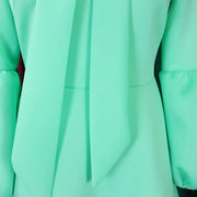 Elegant Dresses for Women Bow Collar Full Sleeve High Waisted Pleated Mid Calf Luxury Birthday Party Dinner Vestidos Mujer Dress