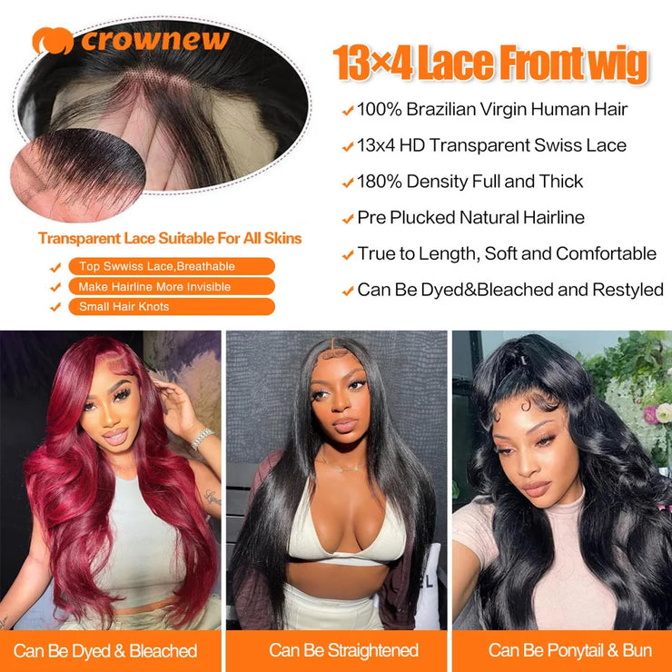 HD Lace Wig 13x6 Human Hair Body Wave Human Hair Wigs 13X4 Lace Front Human Hair Wig 150% Pre Plucked Body Wave Wigs Human Hair