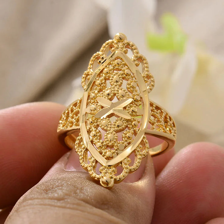 Rings for Women Gold Color Fashion Jewelry Rings Woman Girl,Wholesale Arab Jewelry Symbol of Wealth