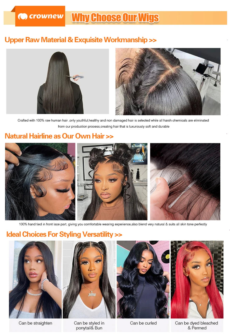 HD Lace Wig 13x6 Human Hair Body Wave Human Hair Wigs 13X4 Lace Front Human Hair Wig 150% Pre Plucked Body Wave Wigs Human Hair