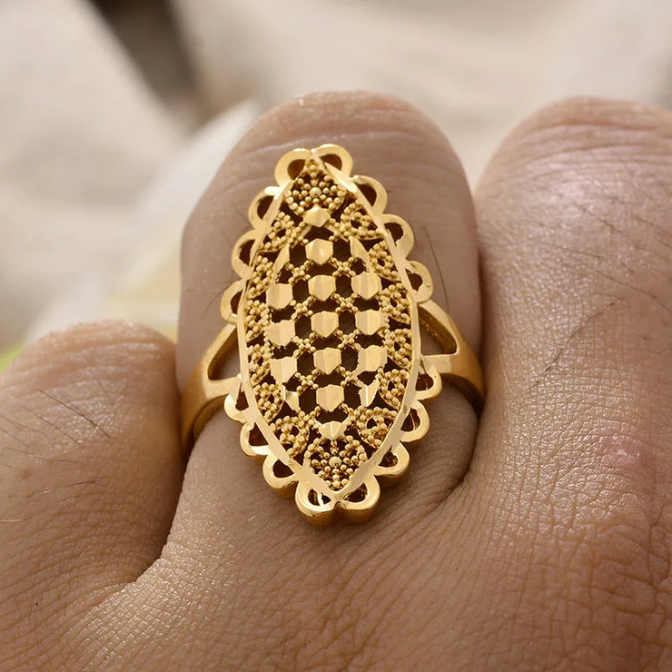 Rings for Women Gold Color Fashion Jewelry Rings Woman Girl,Wholesale Arab Jewelry Symbol of Wealth