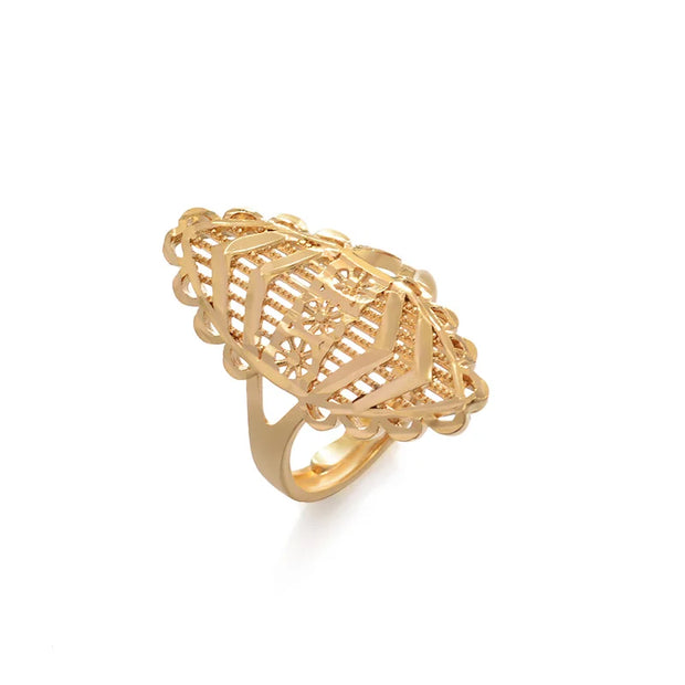 Rings for Women Gold Color Fashion Jewelry Rings Woman Girl,Wholesale Arab Jewelry Symbol of Wealth