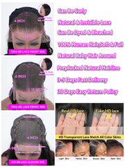 Highlight Wig 13x4 13x6 Hd Lace Frontal Human Hair Wig 30 40 Inch Honey Blonde Body Wave Lace Front Wigs For Women Natural Hair