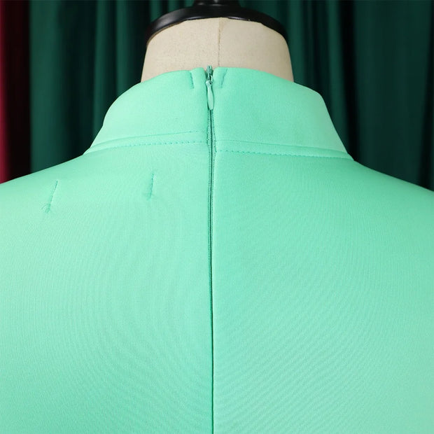 Elegant Dresses for Women Bow Collar Full Sleeve High Waisted Pleated Mid Calf Luxury Birthday Party Dinner Vestidos Mujer Dress