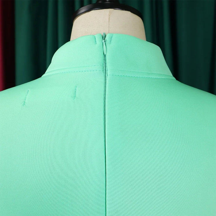 Elegant Dresses for Women Bow Collar Full Sleeve High Waisted Pleated Mid Calf Luxury Birthday Party Dinner Vestidos Mujer Dress