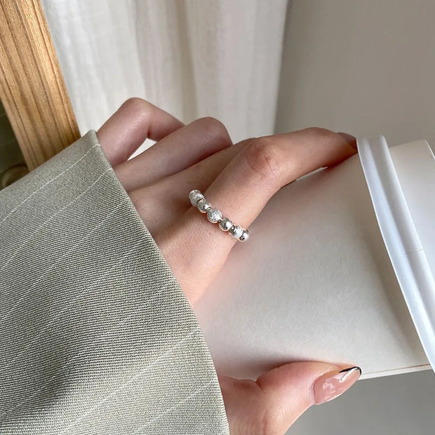 Punk Anxiety Rings For Women Men Spiral Fidget Beads Ring Nice Trend Jewelry Rotate Freely Anti Stress Stainless Steel Ring Gift