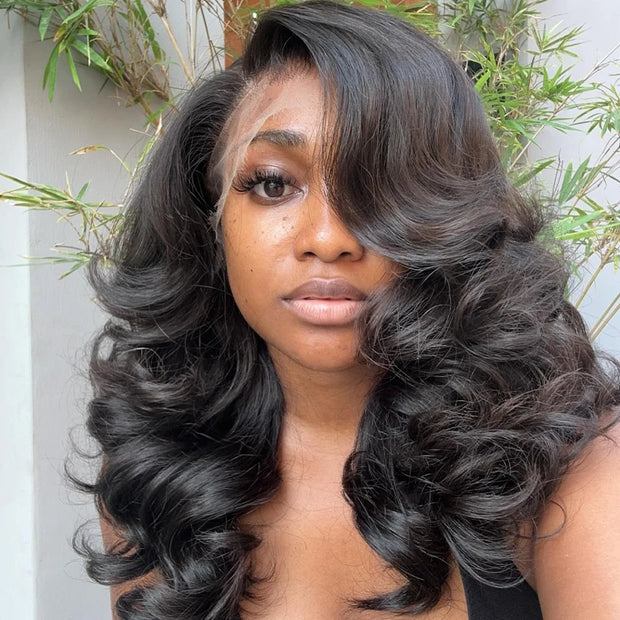 400 Density Glueless Wig Human Hair Bouncy Curly 36Inch HD Lace Frontal Wig For Women Super Double Drawn 13x6 HD Lace Front Wig