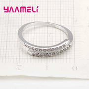 Woman 925 Sterling Silver Jewelry Fashion Simple Open Design Ring Personality Female Adjustable Rings Wedding Rings for Ladies